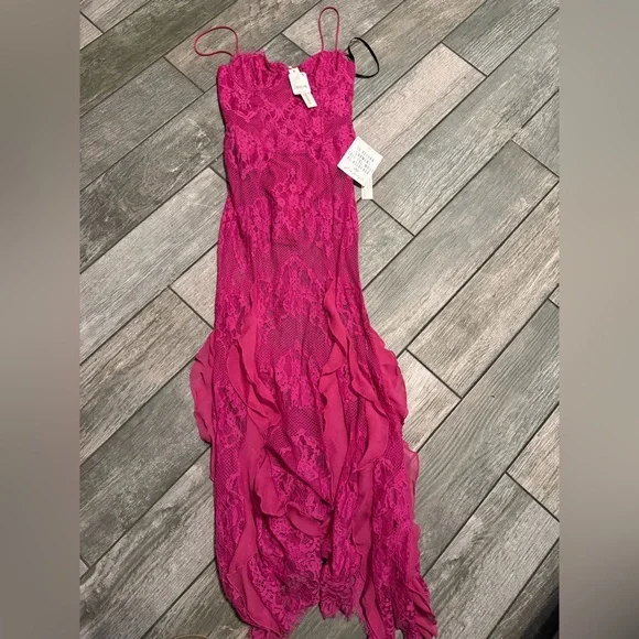 NWT Free People For Love & Lemons Shirley Lace Bodysuit Maxi Dress -  threedaughtersproperties.com